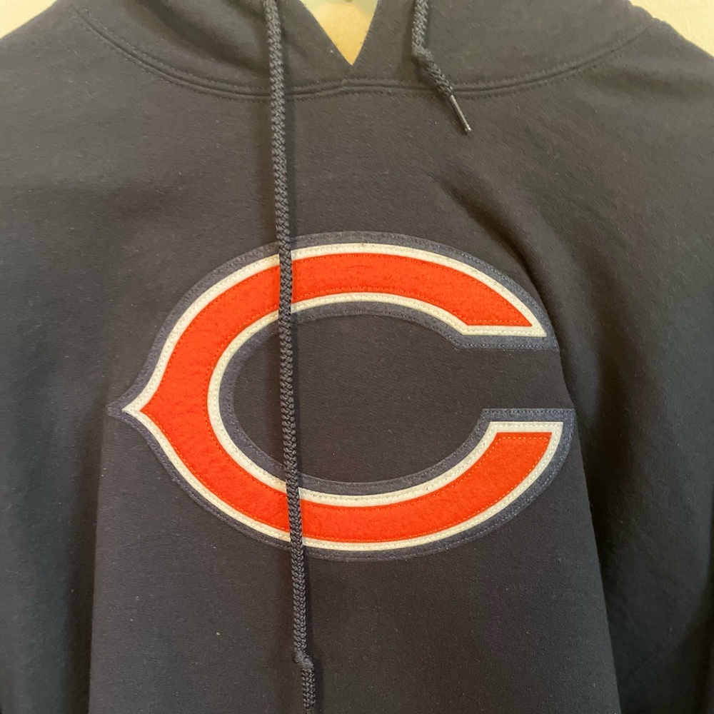 Chicago Bears Navy Blue Hoodie, Size Large